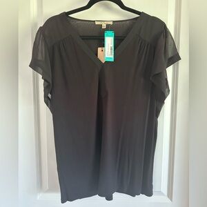 Les Serein Elah Flutter Sleeve Knit Top NWT